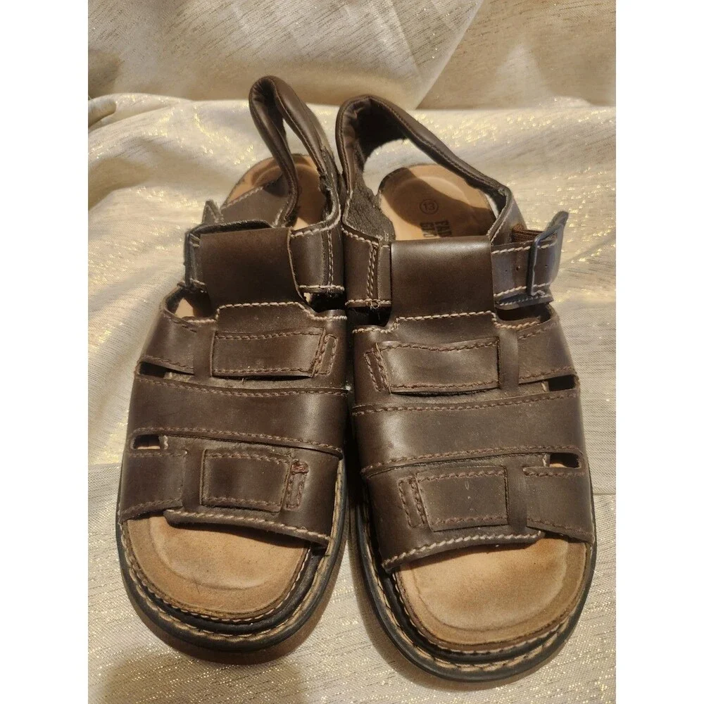 Vintage Faded Glory Fisherman Michigan Platform Sandals Mens Brown Y2K Chunky 13